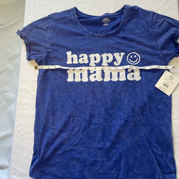 Blue Short Sleeve Tee with Happy Mama Print - Picture 7 of 7